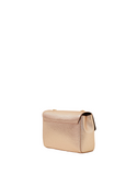 Gold Leather Twist-Lock Crossbody Bag